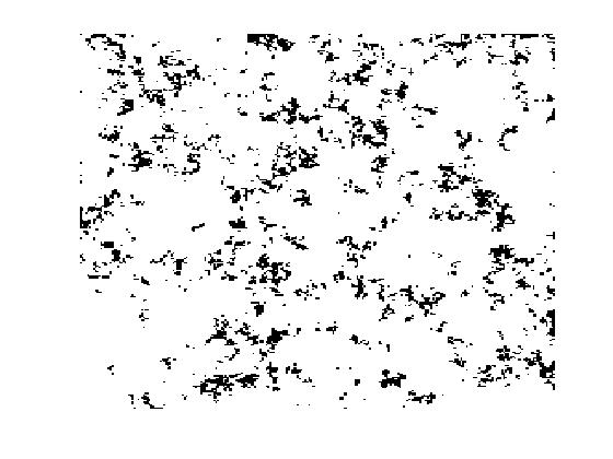 Contact area map obtained using BEM model for Gaussian surface