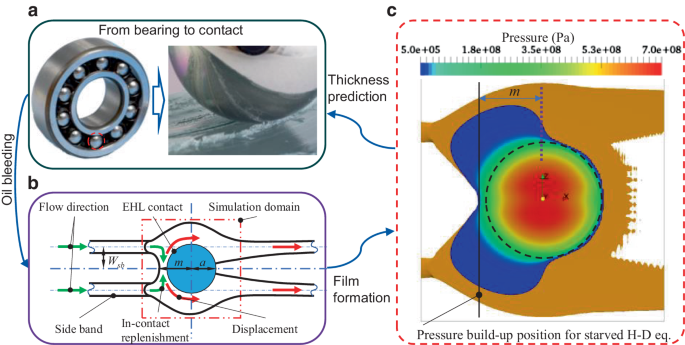 CFD investigation of starvation behaviors in a grease lubricated EHL rolling contact | Engineering Research | Springer Nature Link