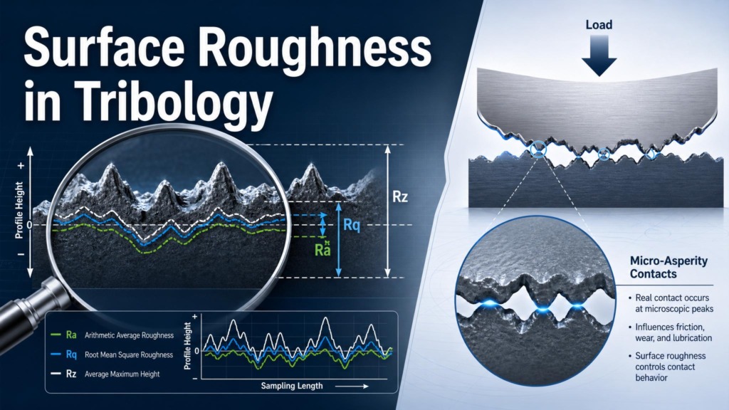 Surface roughness profiles with same Ra but different tribological behavior